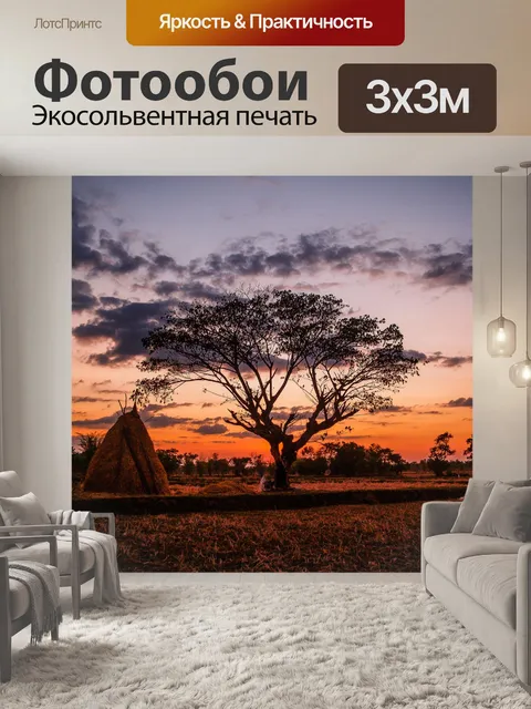 Фотообои дерево на закате