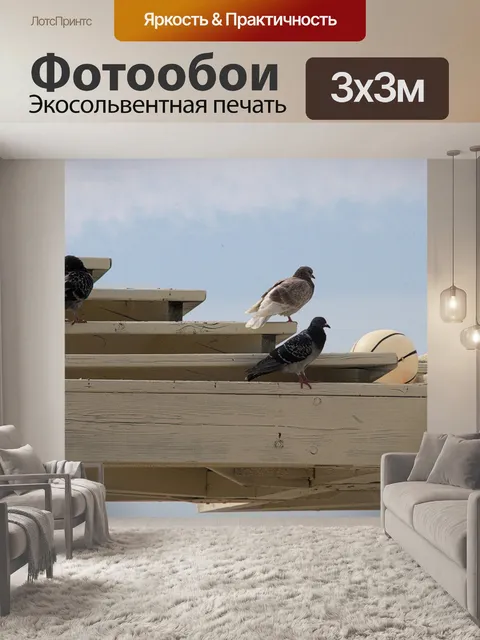 Фотообои Голуби сидели на крыше беседки