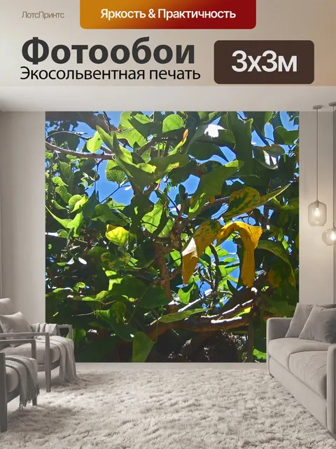 Фотообои Желтые и зеленые листья