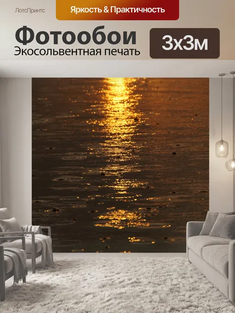 Фотообои Дождевая вода отражение солнца
