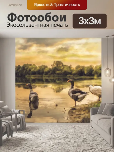 Фотообои Гуси на озере
