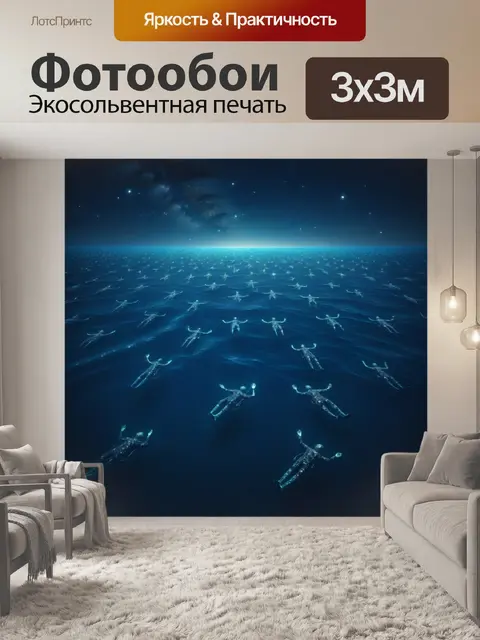 Фотообои существа, плавающие в звездном океане