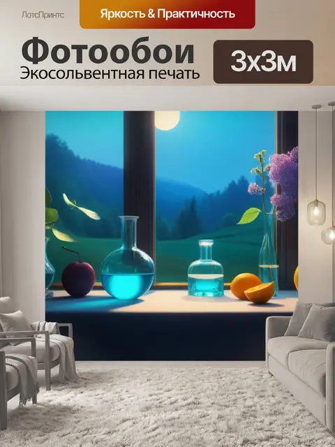 Фотообои пейзаж с элементами натюрморта крутой