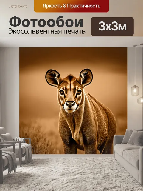 Фотообои животные в стиле сепия