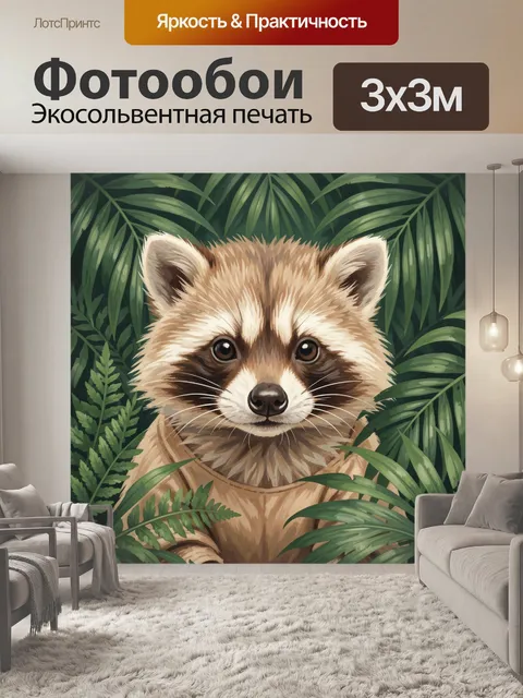 Фотообои Енотовидный зверек в тропиках