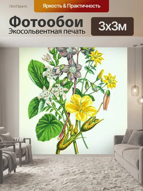 Фотообои Цветы винтаж искусство старый