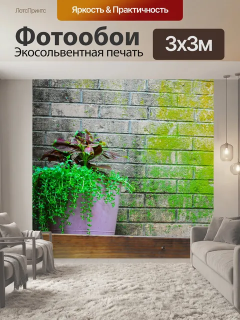 Фотообои Плантатор и кирпичная стена